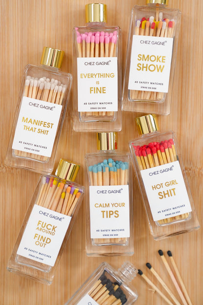 Chez Gagne Glass Bottle Safety Matches