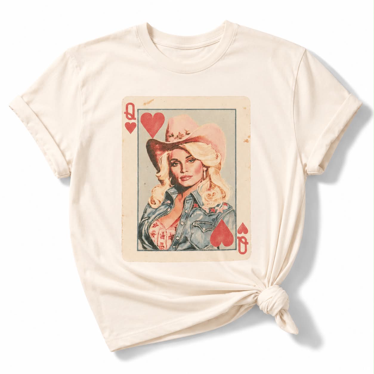 Plus/Reg Short Sleeve Cowgirl Dolly Queen of Hearts Graphic Tee