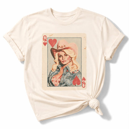 Plus/Reg Short Sleeve Cowgirl Dolly Queen of Hearts Graphic Tee - Freckled Poppy