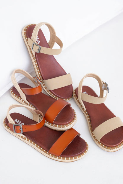 MIA Leather Strap Espadrille Sandals