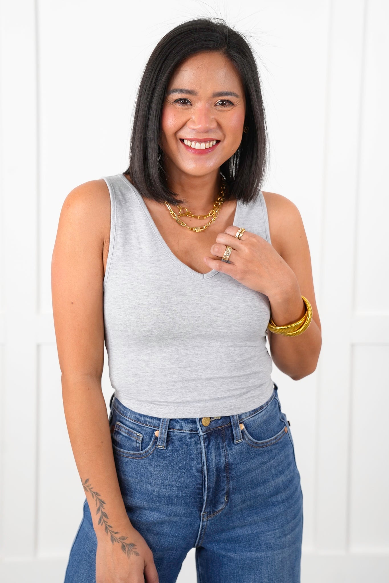 Door Buster! Zenana Cropped Cami V-Neck Cotton Top