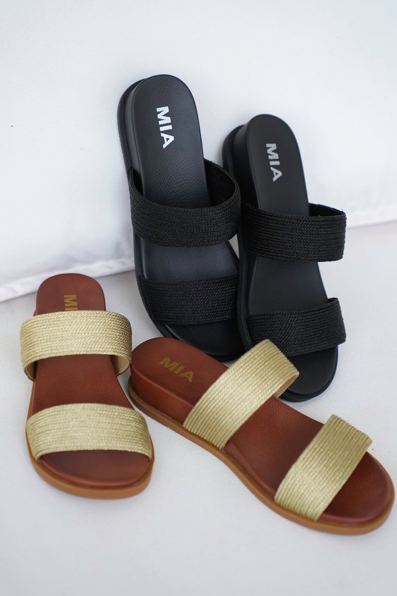MIA Double Strap Slide Sandal