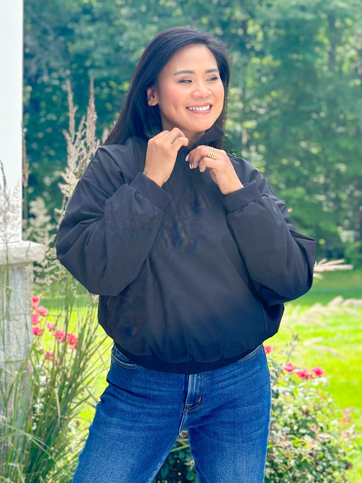Long Sleeve 1/4 Zip Woven Jacket With Fleece Lining (Multiple Colors)
