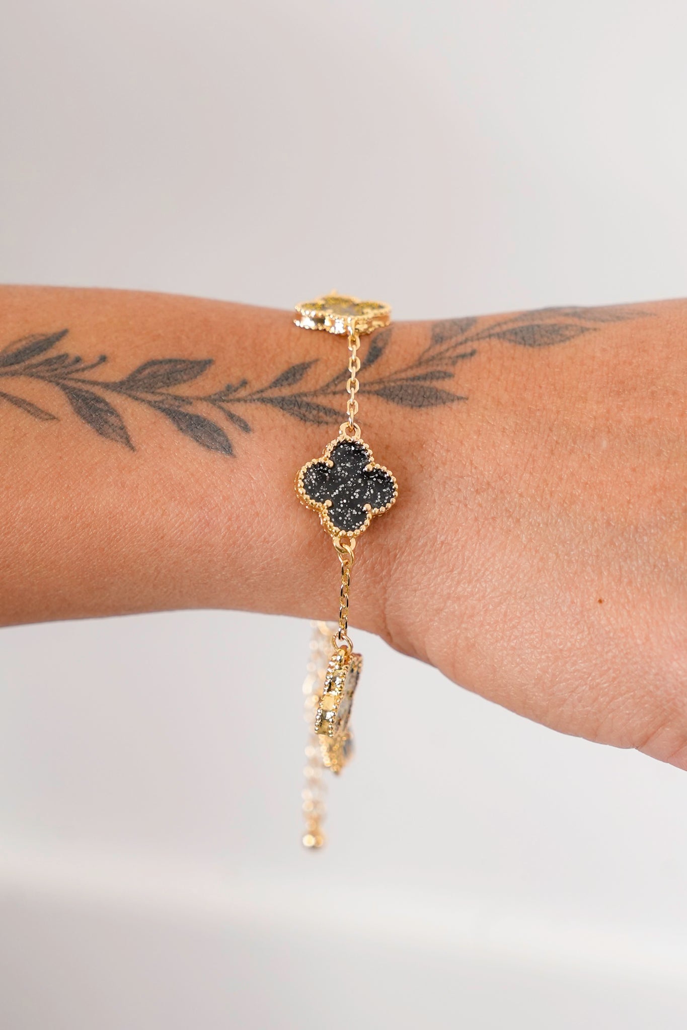 Mardi Gras Floral Link Bracelet with Colorful Charms