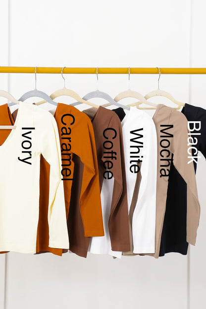 Door Buster! Plus/Reg Solid Long Sleeve Reversible Top