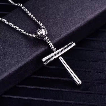 Trendy Baseball Cross Necklace