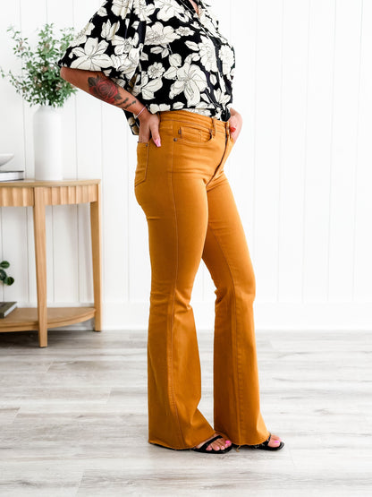 Judy Blue Goldilocks Marigold High Rise Tummy Control Flare Jeans