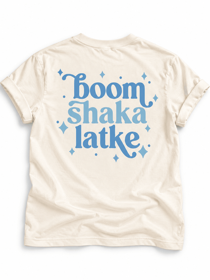 Plus/Reg Short Sleeve "Boom Shaka Latke" Graphic Tee - Freckled Poppy