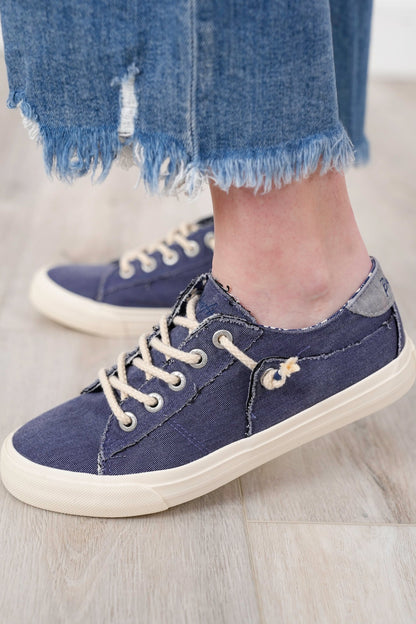 Blowfish Textured Sneaker with Patterned Inner Lining and Braided Laces