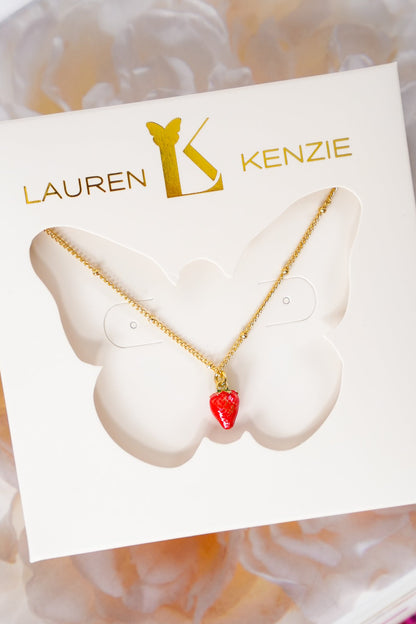 Lauren Kenzie Strawberry Shortcake Necklace