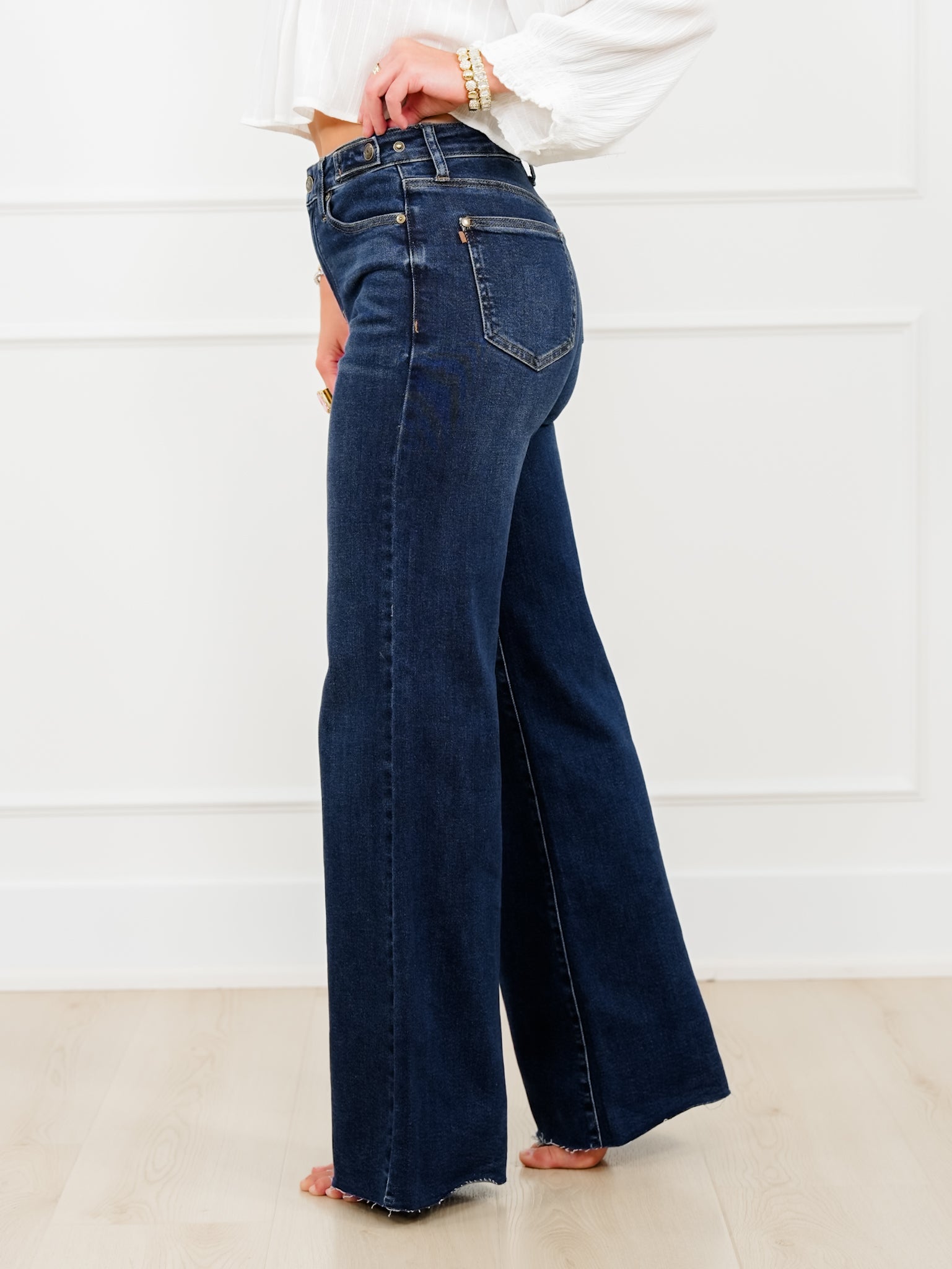 Judy Blue The Levi High Rise Dark Wash Petite/Reg Retro Wide Leg
