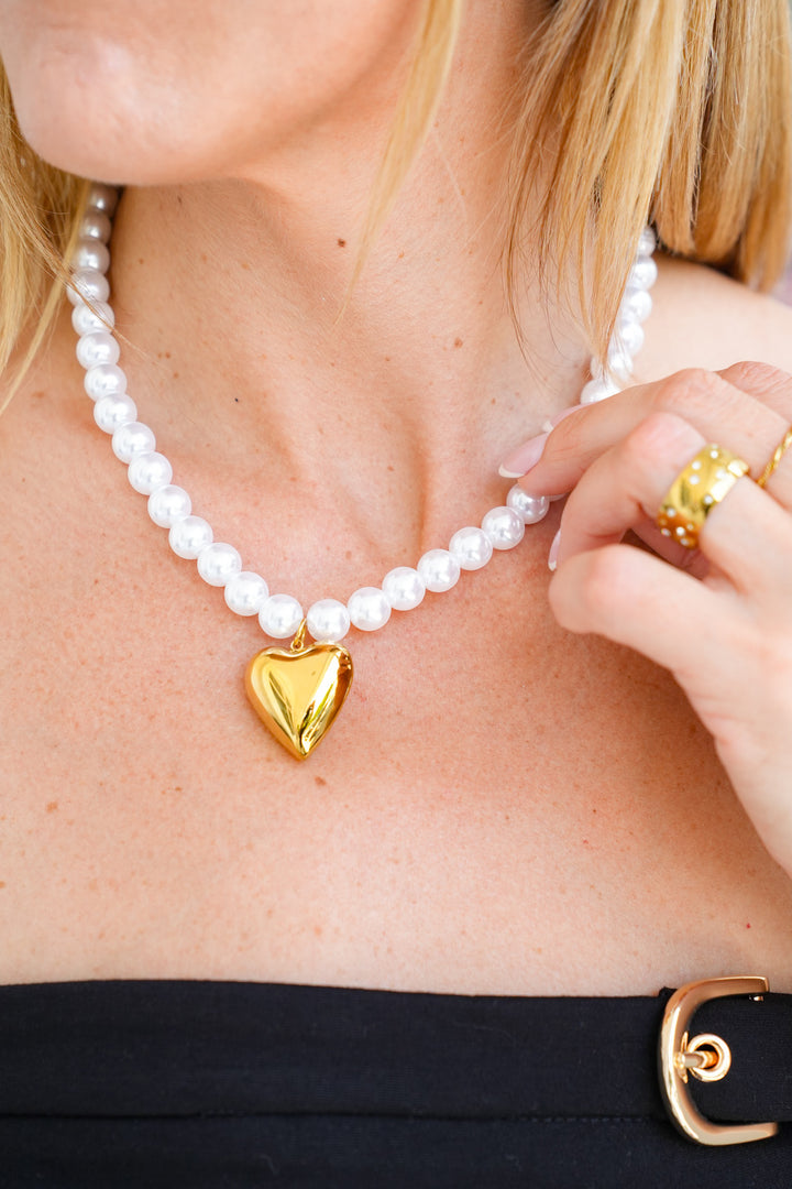 Chansutt Pearls Pearl Heart Necklace