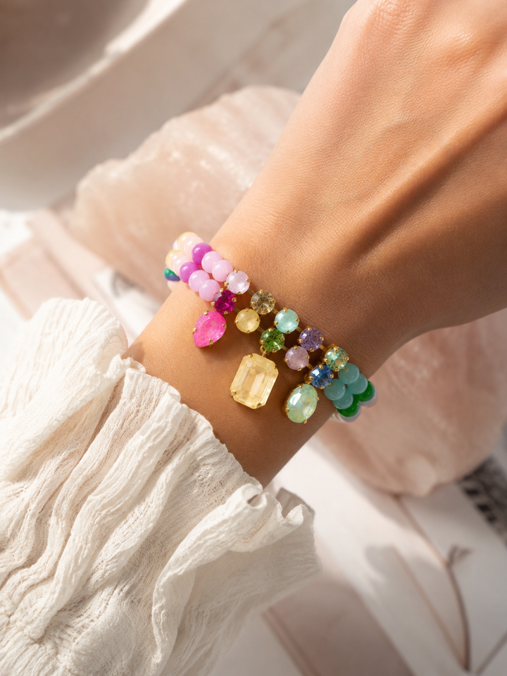 TOVA Justine Colorful Beaded Pendant Bracelet