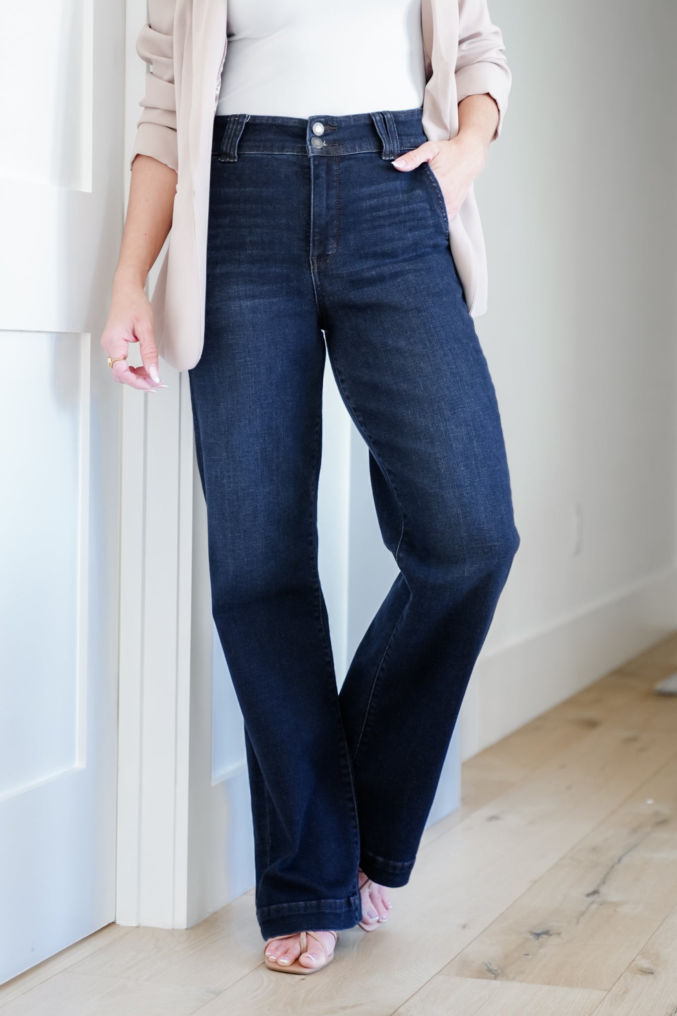 Judy Blue The Everly Trouser Dark Wash Trouser Wide Leg Jeans