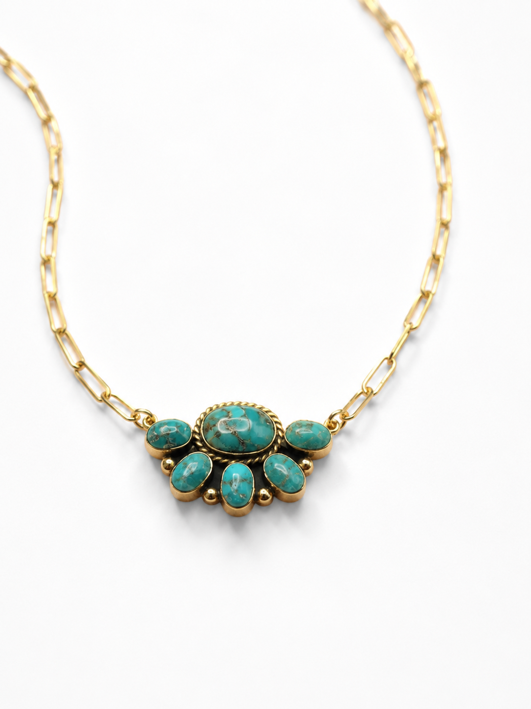 BOHO SOL Brass Small Chunky Half Cluster Necklace
