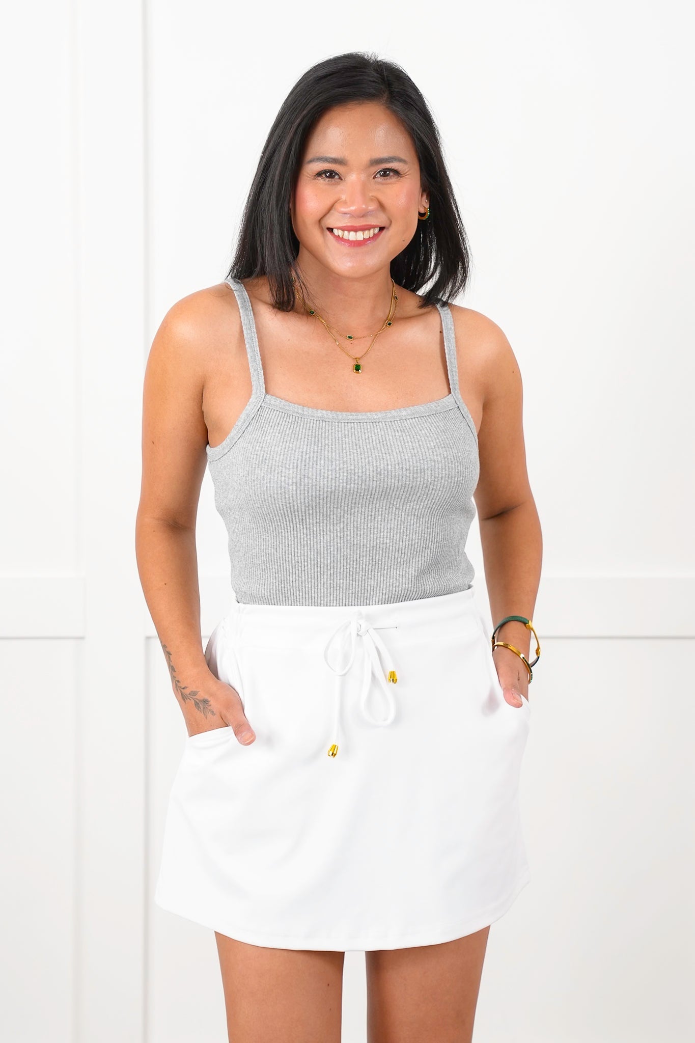 Ribbed Knit Square Neck Tank Top