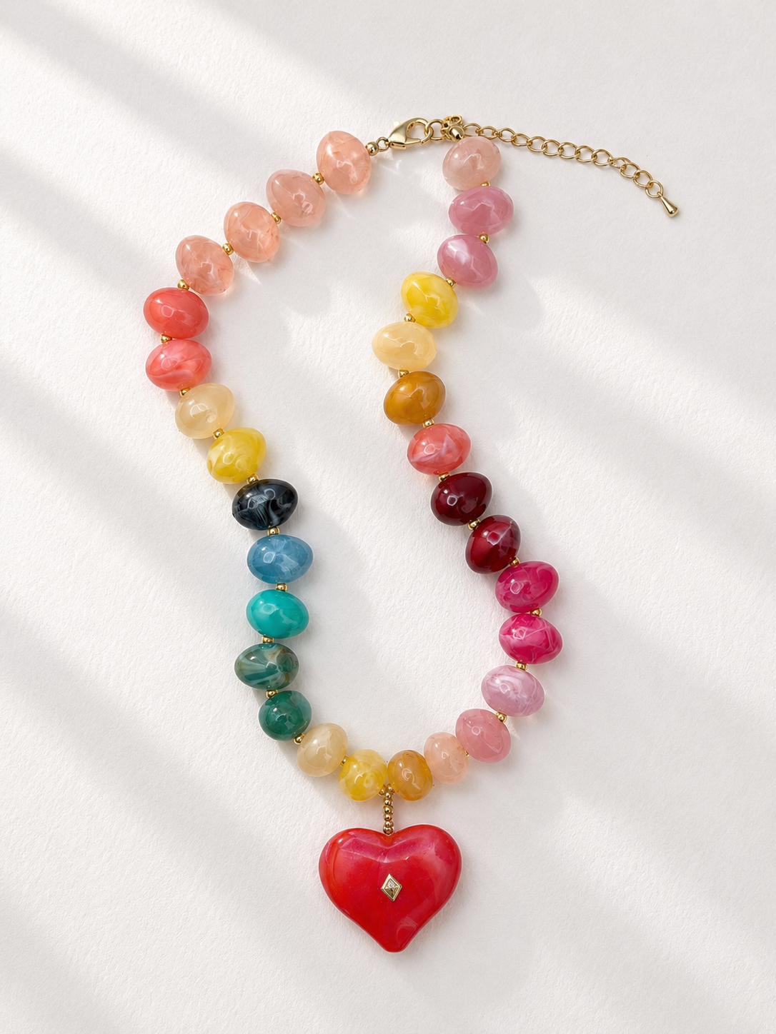 Gemelli Tisha Beaded Heart Charm Necklace
