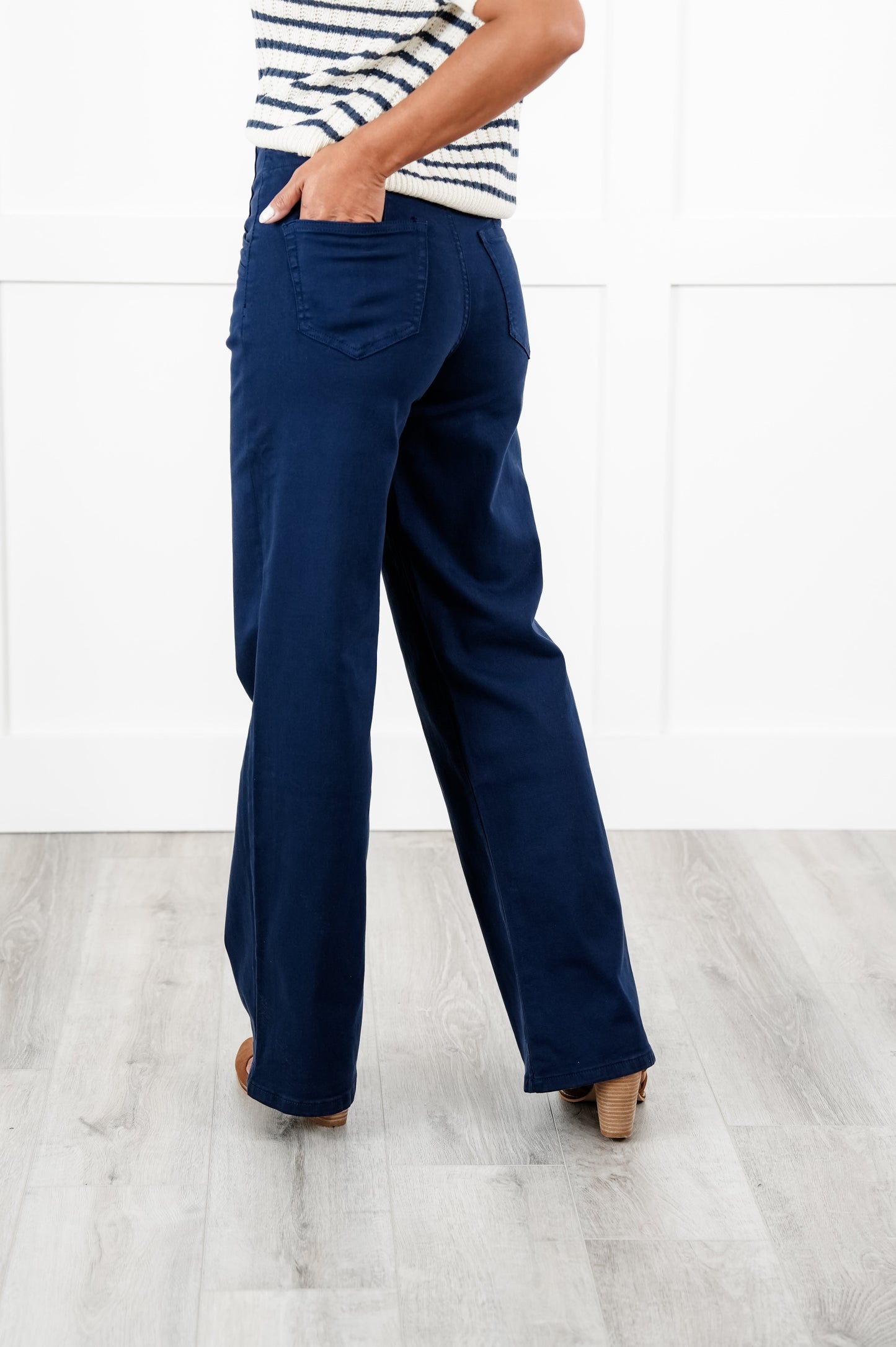 Mica High Rise Dark Navy Wide Leg Jeans