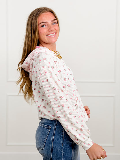 Floral Print Urban Ribbed Long Sleeve Top