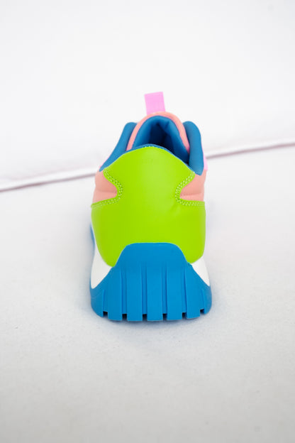 Chunky Retro Sneaker with Mixed Panel Design