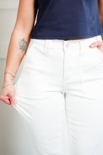 Judy Blue High Rise White Aurora Weekender Jean