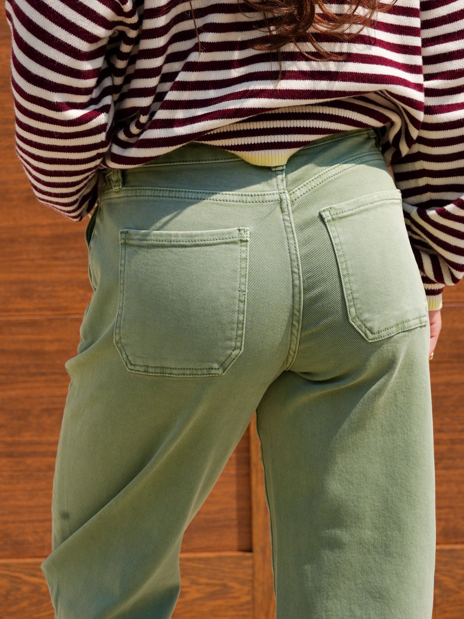 Risen Mid Rise Olive Tummy Control Barrel Jeans - Freckled Poppy