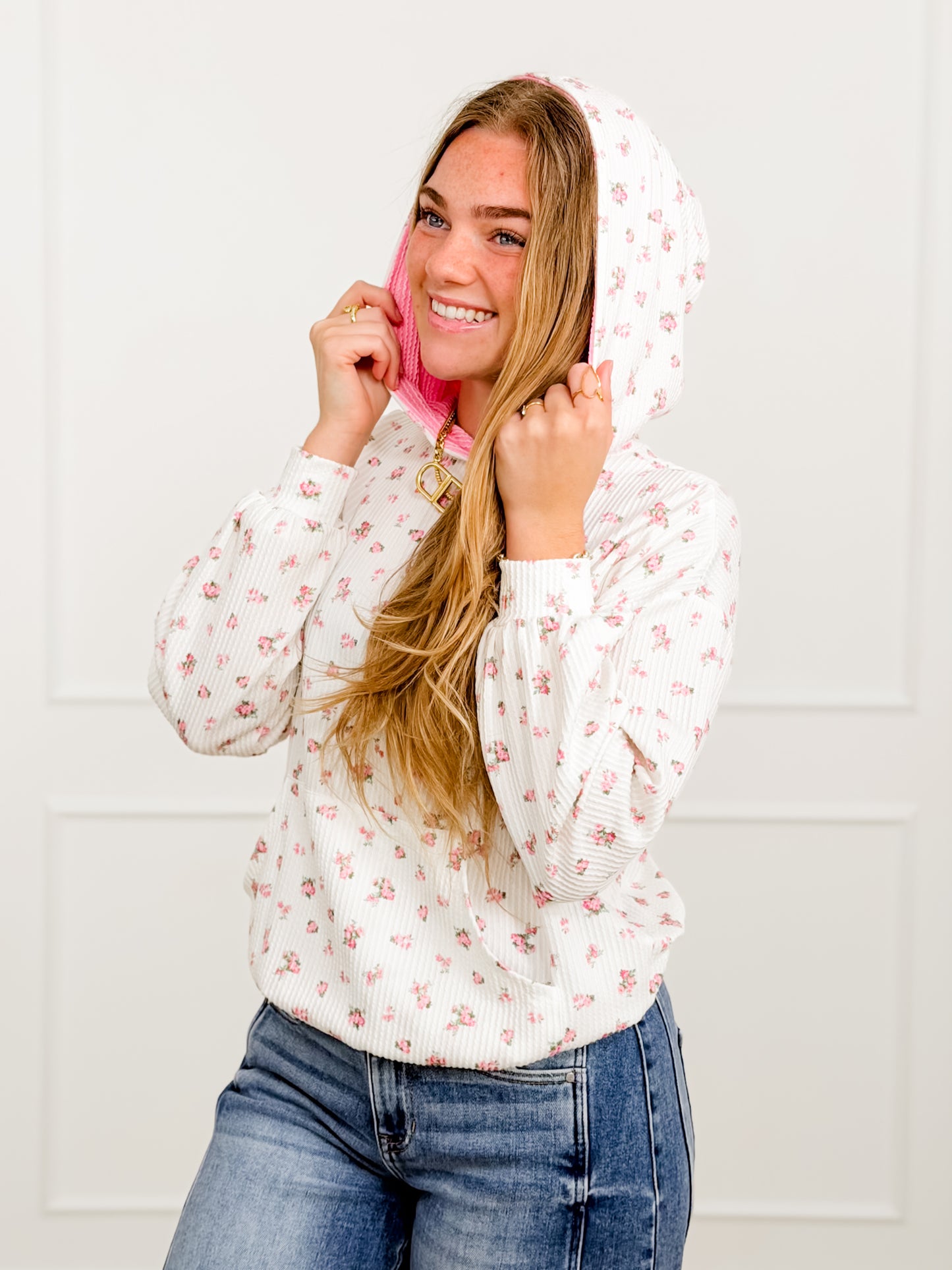 Floral Print Urban Ribbed Long Sleeve Top
