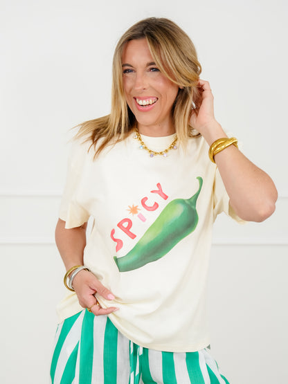 Short Sleeve "Spicy" Graphic Top