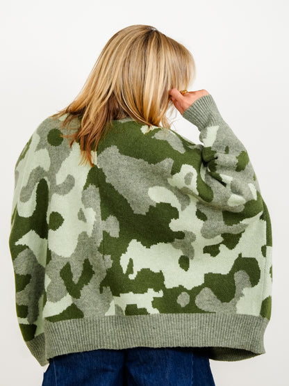 Camo Long Sleeve Button Down Cardigan