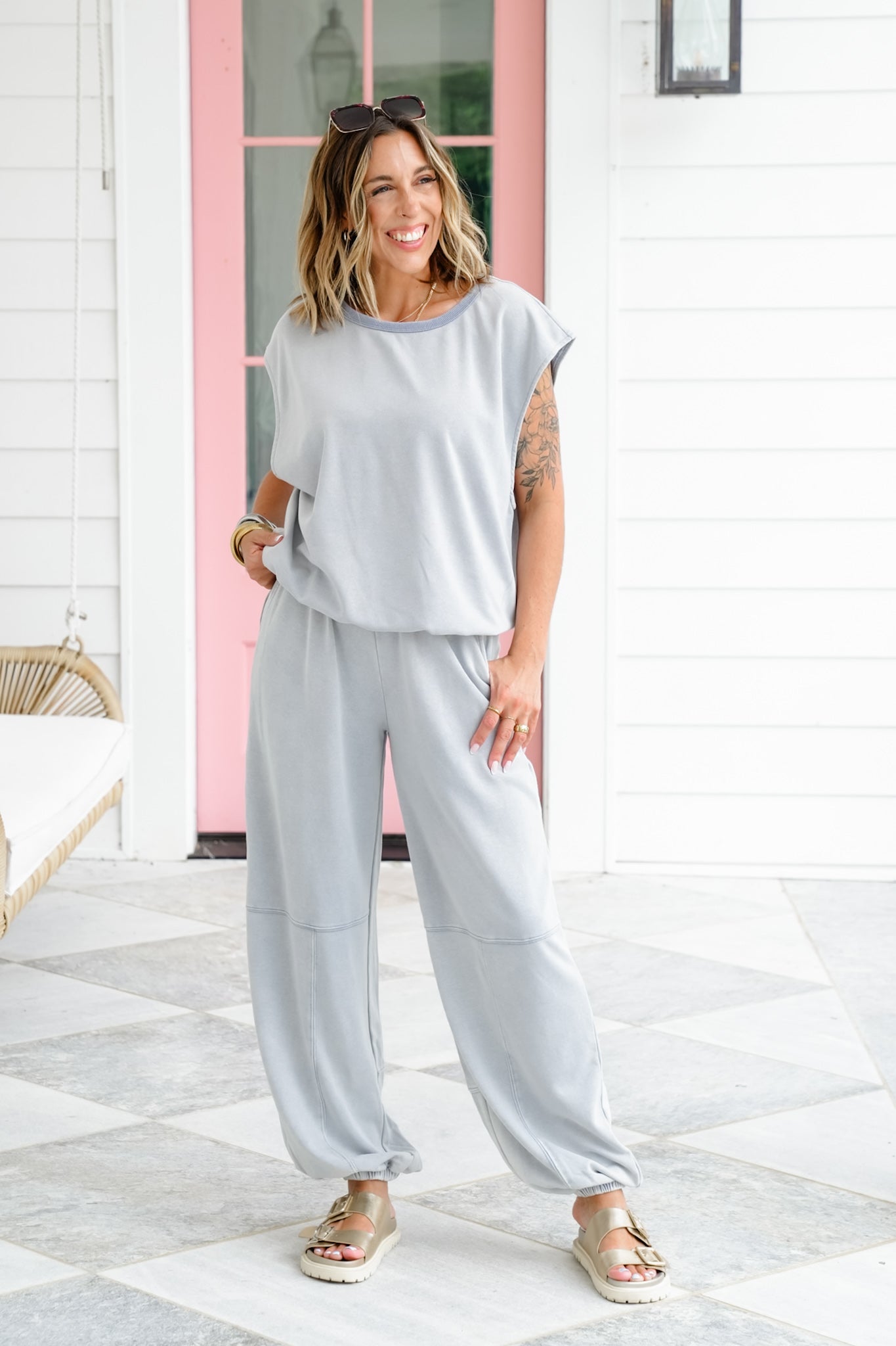 Sleeveless Open Back Top and Pants Set