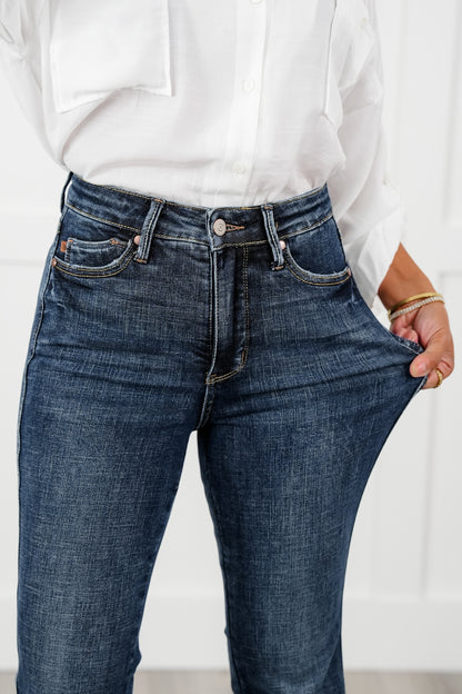 Restock! Judy Blue The Amelia Dark Wash Tummy Control Flare Jeans With Booty Lifting