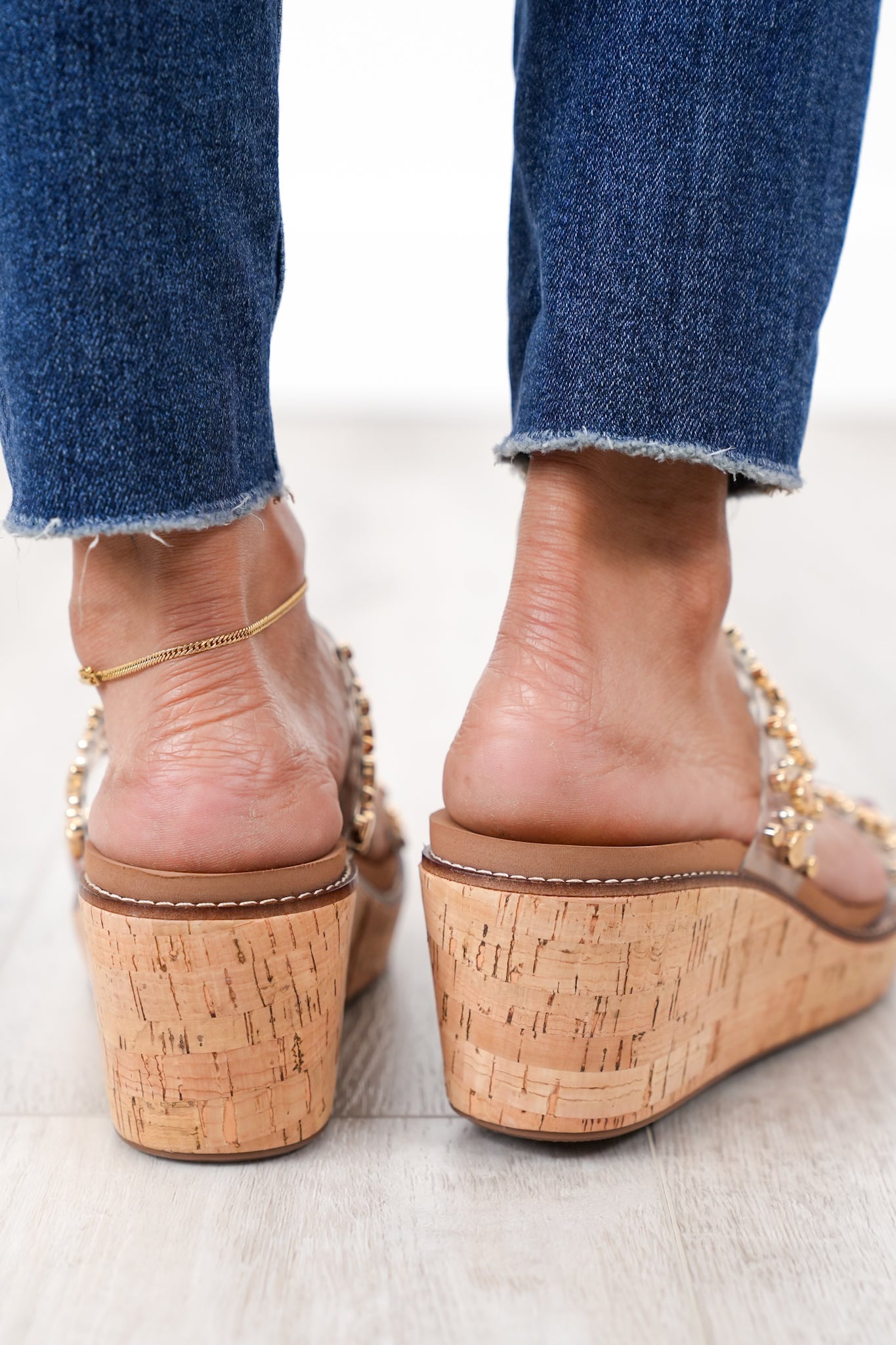 Corky's "Bad Habit" Studded Straps Wedge Heels