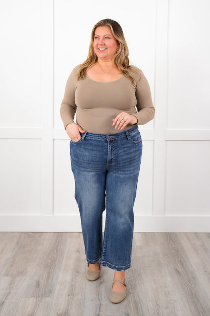 Door Buster! Plus/Reg Solid Long Sleeve Reversible Top
