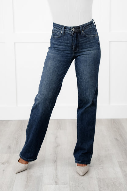 Judy Blue My Obsession Dark Wash Mid Rise Tummy Control Classic Straight Leg Jeans