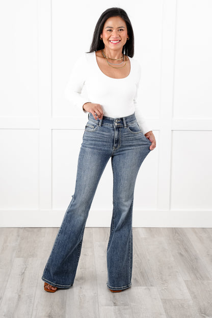 Judy Blue High Rise Medium Wash Flare Jeans