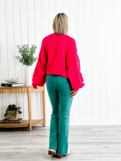 Judy Blue Breakfast at Tiffany's Topaz High Rise Tummy Control Flare Jeans