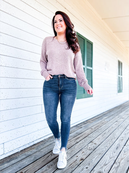 Judy Blue The Gamechanger Medium Wash Mid-Rise Shark Bite Skinnies