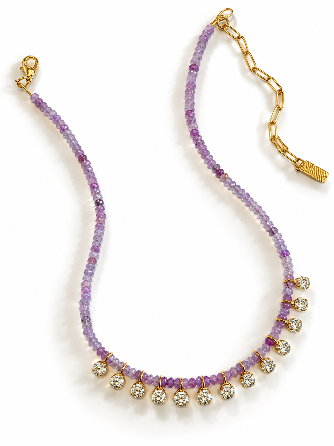 TOVA Peggy Beaded Necklace In Purple