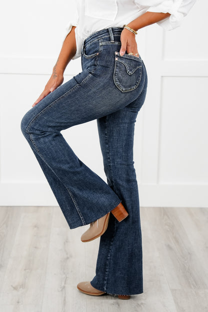 Restock! Judy Blue The Amelia Dark Wash Tummy Control Flare Jeans With Booty Lifting