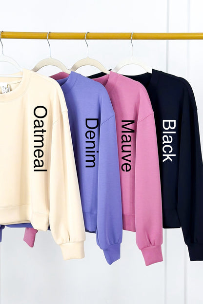 Door Buster! Solid Soft Scuba Long Sleeve Crew Neck Sweatshirt