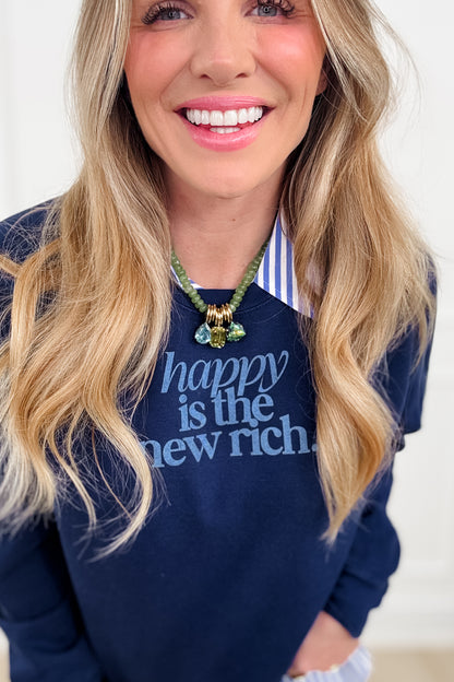 Plus/Reg "Happy is the New Rich" Pullover