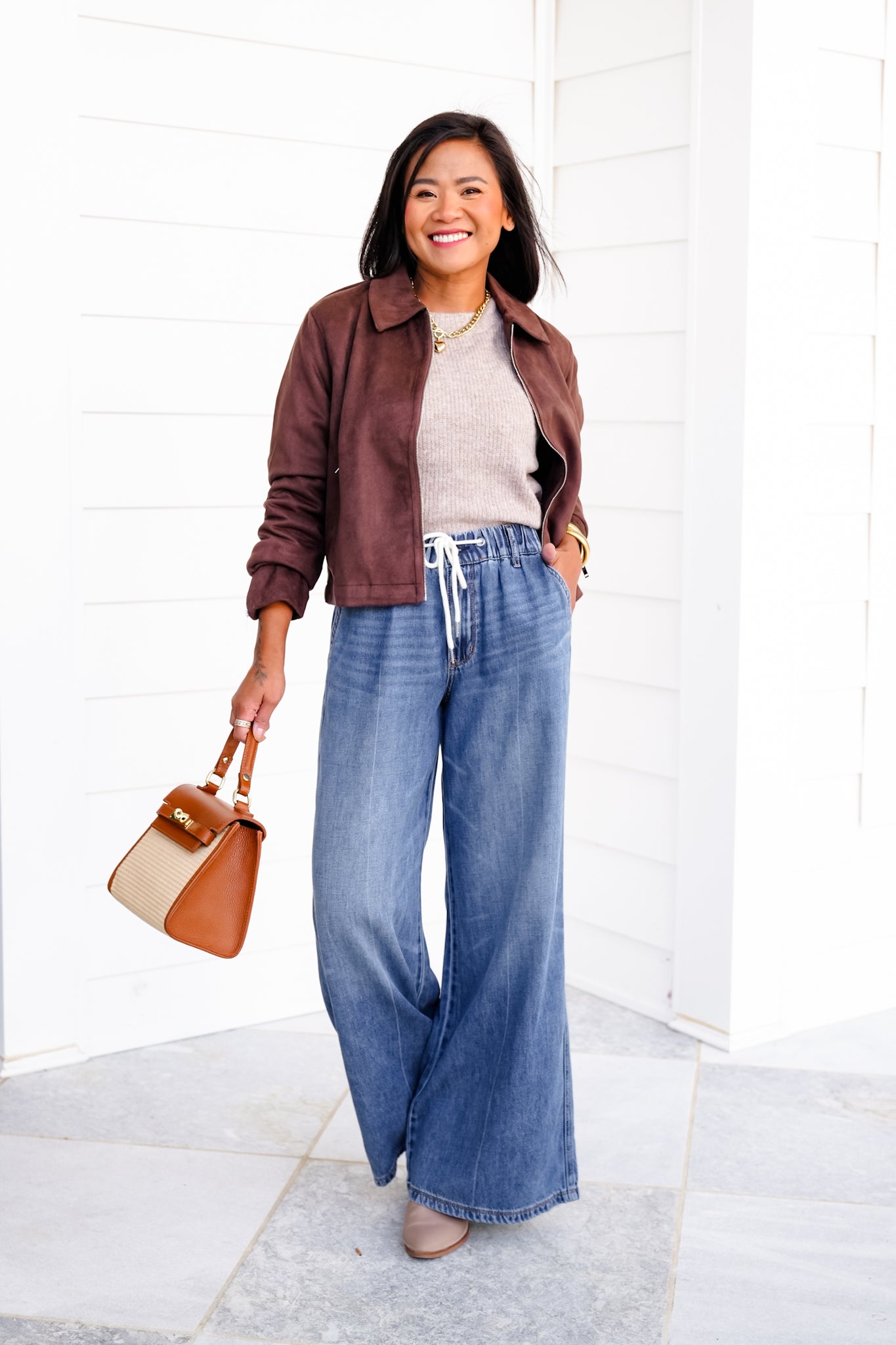 Judy Blue High Rise Dark Wash Elastic Waistband Featherweight Palazzo Jeans
