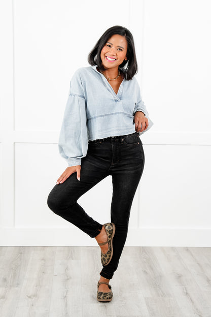 Judy Blue Black Dog High Rise Black Wash with Contrast Thread Tummy Control Skinny Jeans