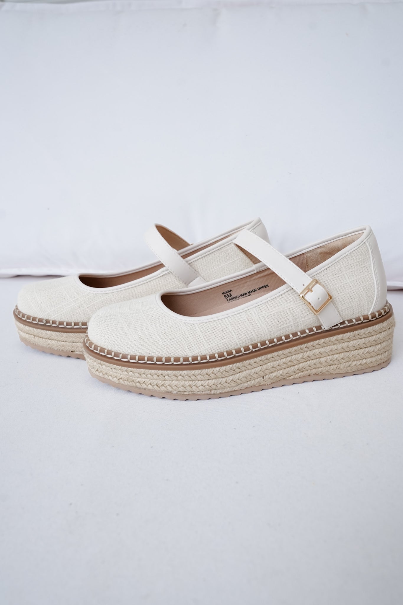Restock! Yellow Box "Miana" Platform Shoe with Adjustable Buckle and Braided Jute Platform Sole