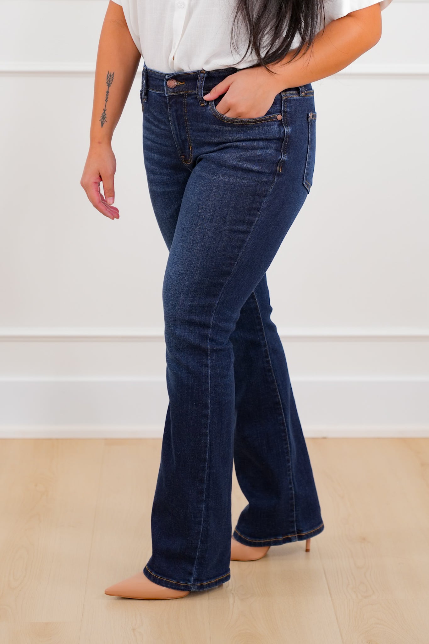 Judy Blue PETITE Mid Rise Dark Wash Bootcut Jeans