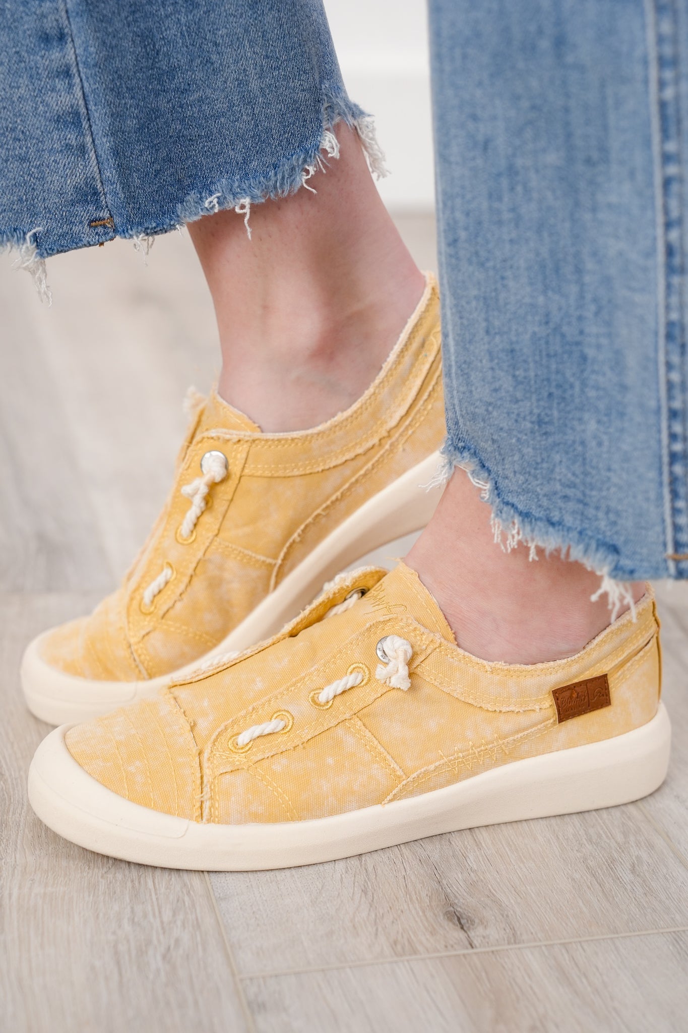Blowfish Stitch Accent Sneakers with Distressed Edges