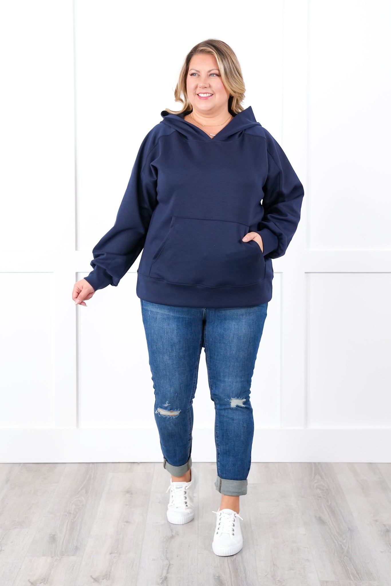 Door Buster! Plus/Reg Long Sleeve Pullover Hoodie with Kangaroo Pocket