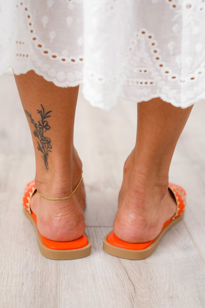 Flat Slip On Sandal with Cut Out Strap