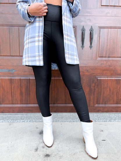 RESTOCK! PLUS/REG PEBBLE LEGGINGS THE BEST!!!!!!! Black Foil Scale Leggings