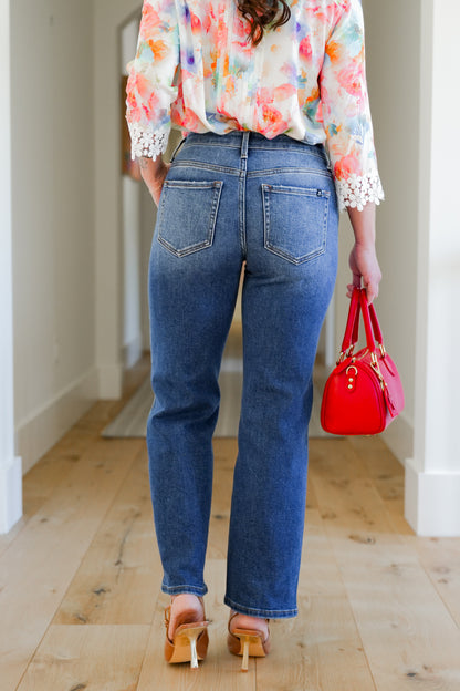 J21 Eleven By Risen High Rise Dark Wash Straight Leg Jeans